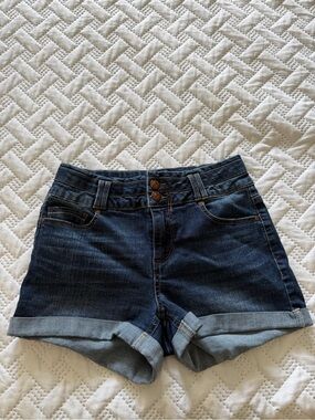 Blue Spice Dark Blue Rolled Hem Denim Shorts